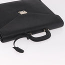 BURBERRY Business Bag Leather Black Silver Auth bs35383-6