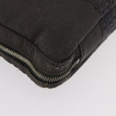 HERMES Her Line Hand Bag Canvas Black Silver Auth bs35384-10