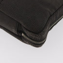 HERMES Her Line Hand Bag Canvas Black Silver Auth bs35384-11