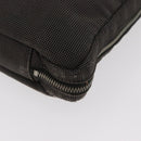 HERMES Her Line Hand Bag Canvas Black Silver Auth bs35384-13