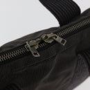 HERMES Her Line Hand Bag Canvas Black Silver Auth bs35384-14