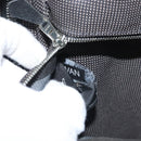 HERMES Her Line Hand Bag Canvas Black Silver Auth bs35384-21