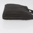 HERMES Her Line Hand Bag Canvas Black Silver Auth bs35384-4