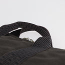 HERMES Her Line Hand Bag Canvas Black Silver Auth bs35384-8