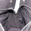 HERMES Her Line Hand Bag Canvas Schwarz Silber Auth bs35385A-18