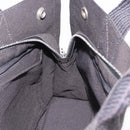 HERMES Her Line Hand Bag Canvas Schwarz Silber Auth bs35385A-19