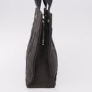HERMES Her Line Hand Bag Canvas Schwarz Silber Auth bs35385A-4