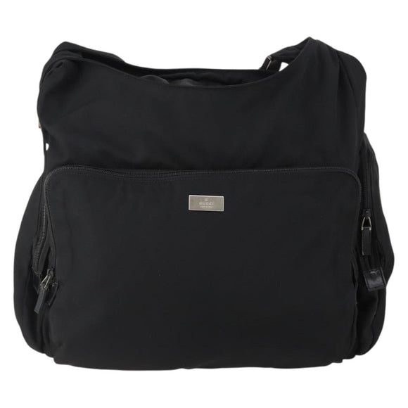 GUCCI Shoulder Bag Canvas Black Silver 019 0304 Auth bs35389
