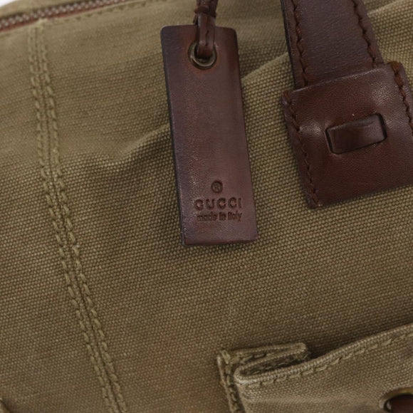 GUCCI Schultertasche Canvas Outlet Khaki Gold 109132 Auth bs35390