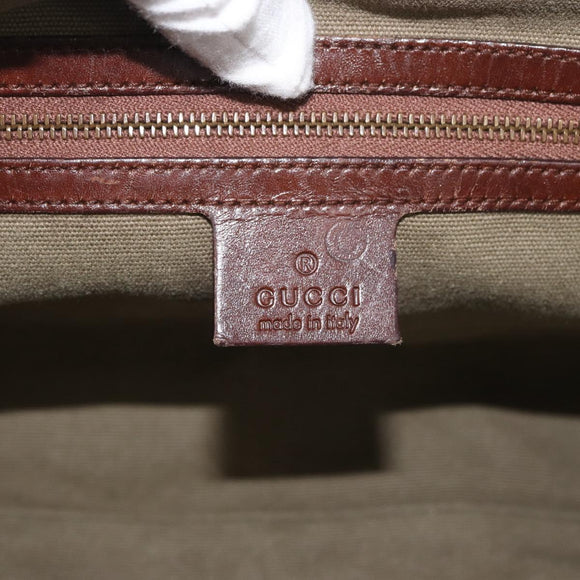 GUCCI Schultertasche Canvas Outlet Khaki Gold 109132 Auth bs35390
