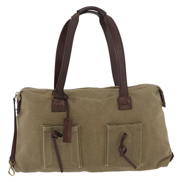 GUCCI Schultertasche Canvas Outlet Khaki Gold 109132 Auth bs35390
