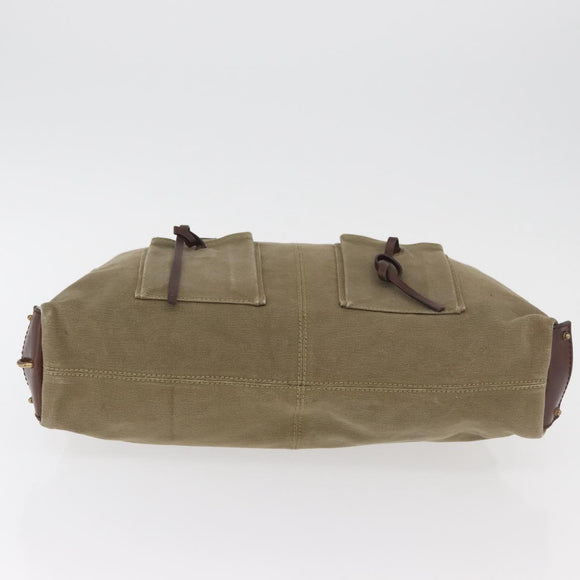 GUCCI Schultertasche Canvas Outlet Khaki Gold 109132 Auth bs35390