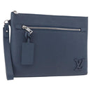 LOUIS VUITTON Takeoff Pouch Rindsleder Blue Atlantic M82813 Auth bs35391A-1