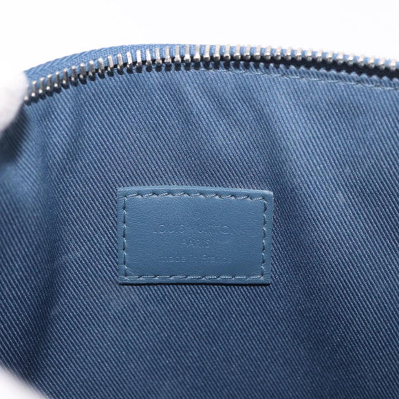 LOUIS VUITTON Takeoff Pouch Rindsleder Blue Atlantic M82813 Auth bs35391A