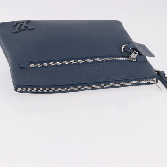 LOUIS VUITTON Takeoff Pouch Rindsleder Blue Atlantic M82813 Auth bs35391A