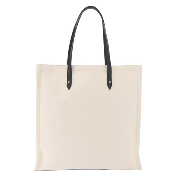 Jimmy Choo Tote Bag Canvas Ivory Silver Auth bs35392A