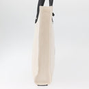 Jimmy Choo Tote Bag Canvas Ivory Silver Auth bs35392A-6