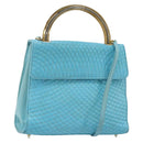 BALLY Handtasche Leder 2way Hellblau Gold Original bs35393-1