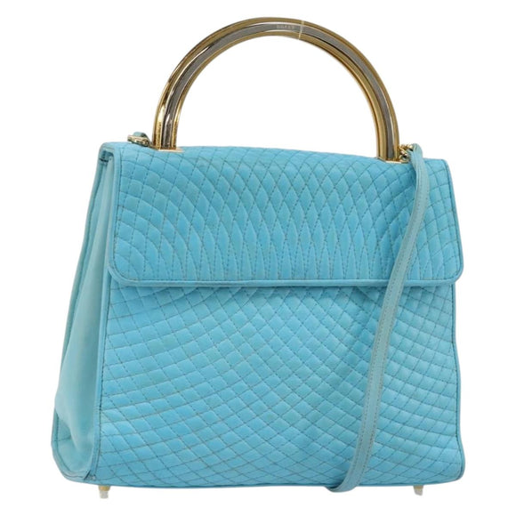 BALLY Handtasche Leder 2way Hellblau Gold Original bs35393