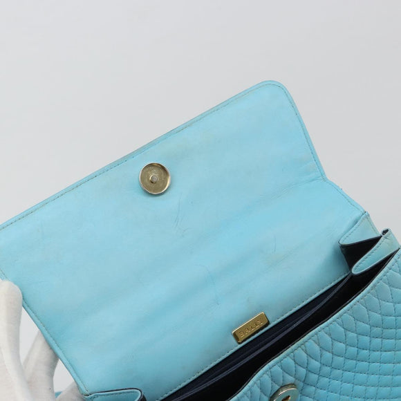 BALLY Handtasche Leder 2way Hellblau Gold Original bs35393
