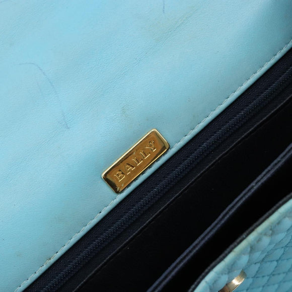 BALLY Handtasche Leder 2way Hellblau Gold Original bs35393