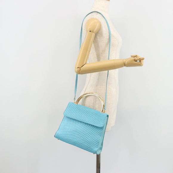 BALLY Handtasche Leder 2way Hellblau Gold Original bs35393