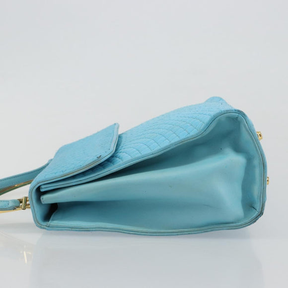 BALLY Handtasche Leder 2way Hellblau Gold Original bs35393