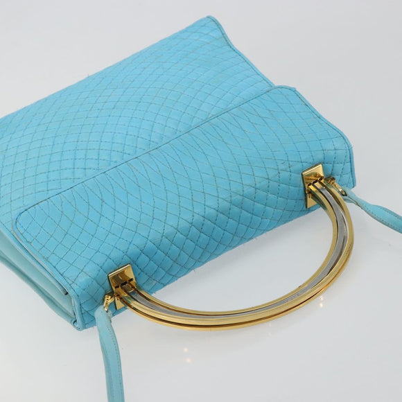 BALLY Handtasche Leder 2way Hellblau Gold Original bs35393