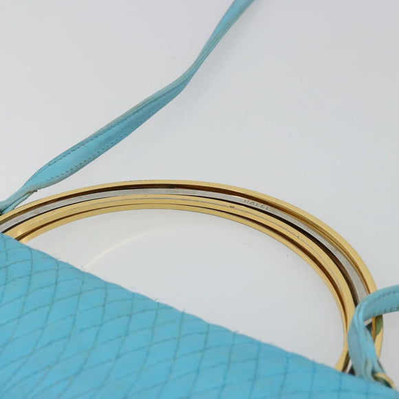 BALLY Handtasche Leder 2way Hellblau Gold Original bs35393