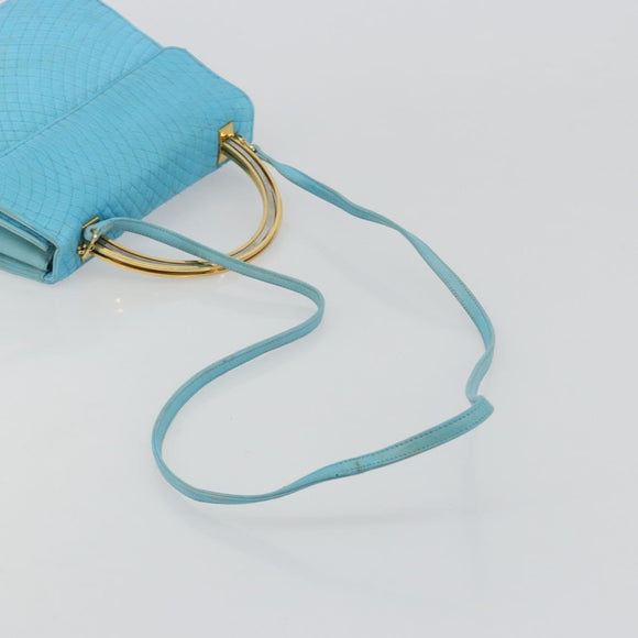 BALLY Handtasche Leder 2way Hellblau Gold Original bs35393
