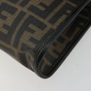 FENDI Zucca Canvas Shoulder Bag PVC Black Brown Auth bs35394A-14