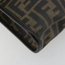 FENDI Zucca Canvas Shoulder Bag PVC Black Brown Auth bs35394A-15