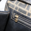 FENDI Zucca Canvas Shoulder Bag PVC Black Brown Auth bs35394A-22