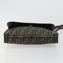 FENDI Zucca Canvas Shoulder Bag PVC Black Brown Auth bs35394A-5