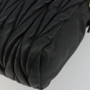 Miu Miu Hand Bag Leather Black Gold Auth bs35395A-10