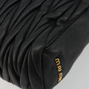 Miu Miu Hand Bag Leather Black Gold Auth bs35395A-12