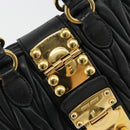 Miu Miu Hand Bag Leather Black Gold Auth bs35395A-15