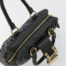 Miu Miu Hand Bag Leather Black Gold Auth bs35395A-17