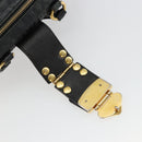 Miu Miu Hand Bag Leather Black Gold Auth bs35395A-18