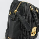 Miu Miu Hand Bag Leather Black Gold Auth bs35395A-19