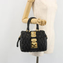 Miu Miu Hand Bag Leather Black Gold Auth bs35395A-28