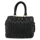 Miu Miu Hand Bag Leather Black Gold Auth bs35395A-3