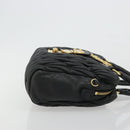 Miu Miu Hand Bag Leather Black Gold Auth bs35395A-4