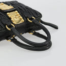 Miu Miu Hand Bag Leather Black Gold Auth bs35395A-7