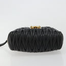 Miu Miu Hand Bag Leather Black Gold Auth bs35395A-9