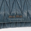 Miu Miu Chain Shoulder Bag Leather Blue Silver Auth bs35396A-18