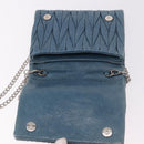 Miu Miu Chain Shoulder Bag Leather Blue Silver Auth bs35396A-9