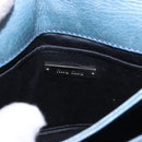 Miu Miu Chain Shoulder Bag Leather Blue Silver Auth bs35396A-19