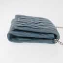 Miu Miu Chain Shoulder Bag Leather Blue Silver Auth bs35396A-3