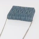 Miu Miu Chain Shoulder Bag Leather Blue Silver Auth bs35396A-6